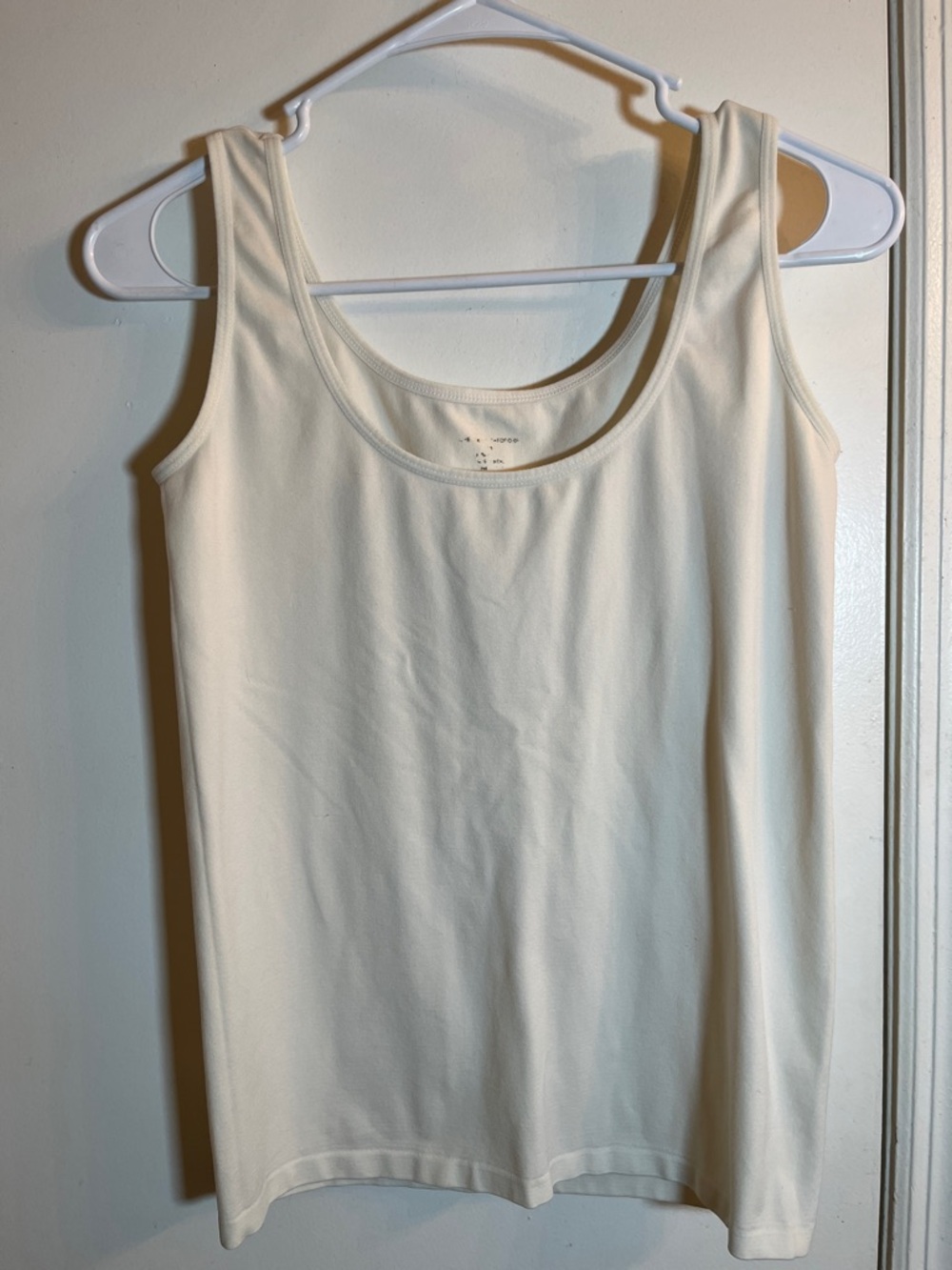 Classic Scoop Neck Ivory Spandex Tank Top